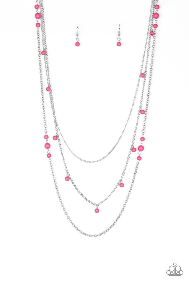 Paparazzi Necklaces - Laying the Groundwork - Pink