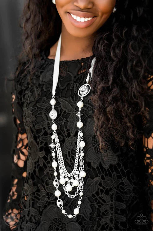 Paparazzi Necklaces - All The Trimmings - Ivory