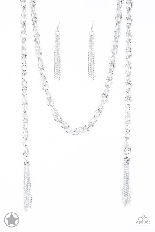 Paparazzi Necklaces - SCARFed for Attention - Silver