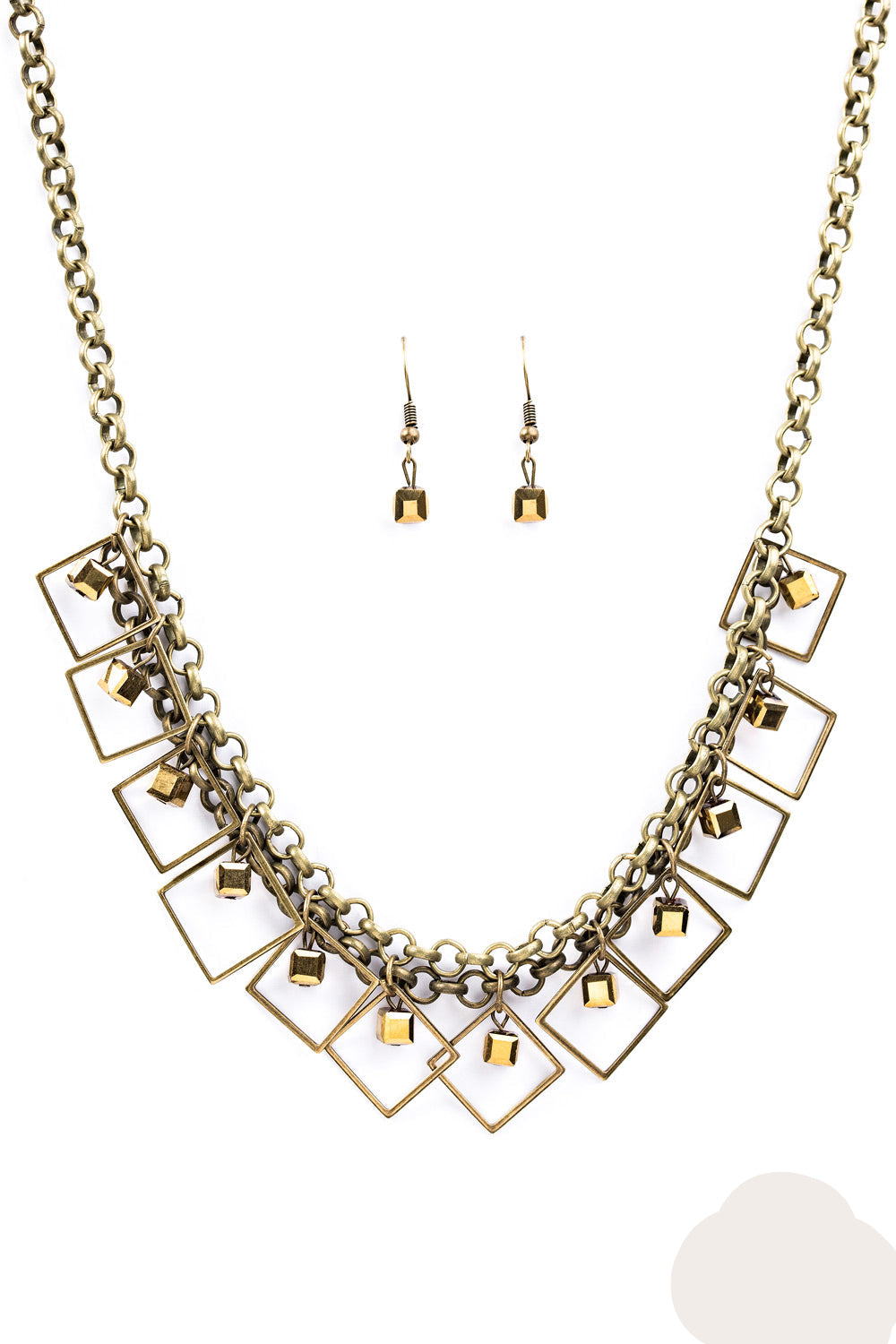 Paparazzi Necklaces - Geo Down in History - Brass