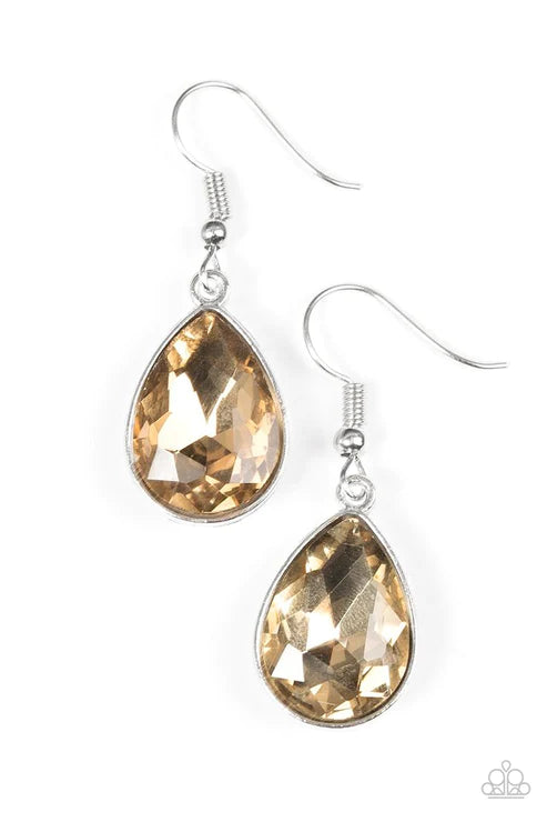 Paparazzi Earrings - Play the Fame - Brown