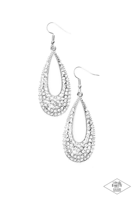 Paparazzi Earrings - Big Time Spender - white