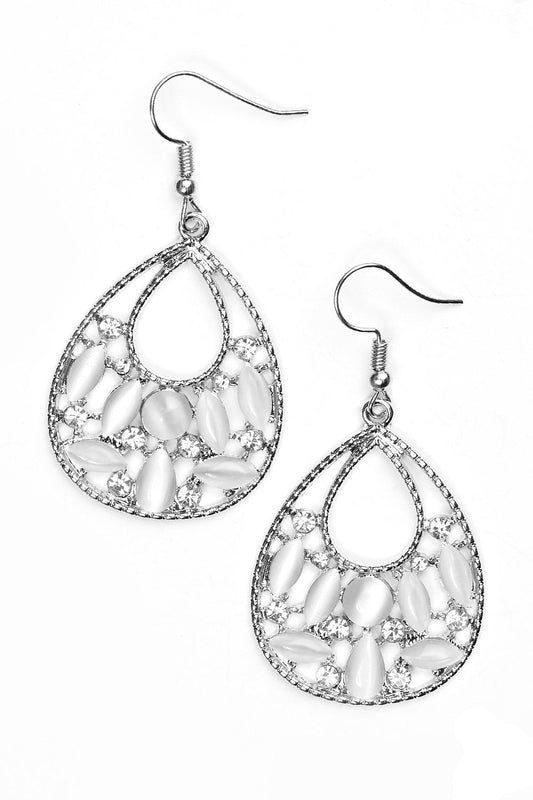 Paparazzi Earrings - Just Dewing My Thing - White