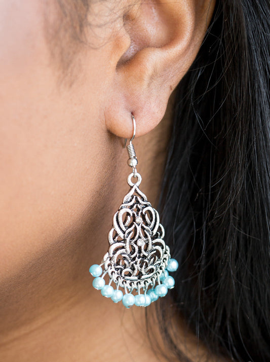 Paparazzi Earrings - BAROQUE The Bank - Blue