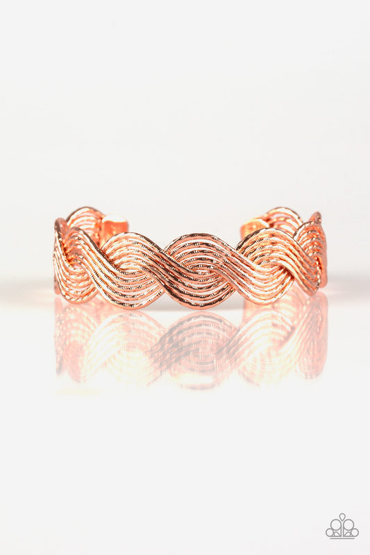 Paparazzi Bracelets - Braided Brilliance - Copper
