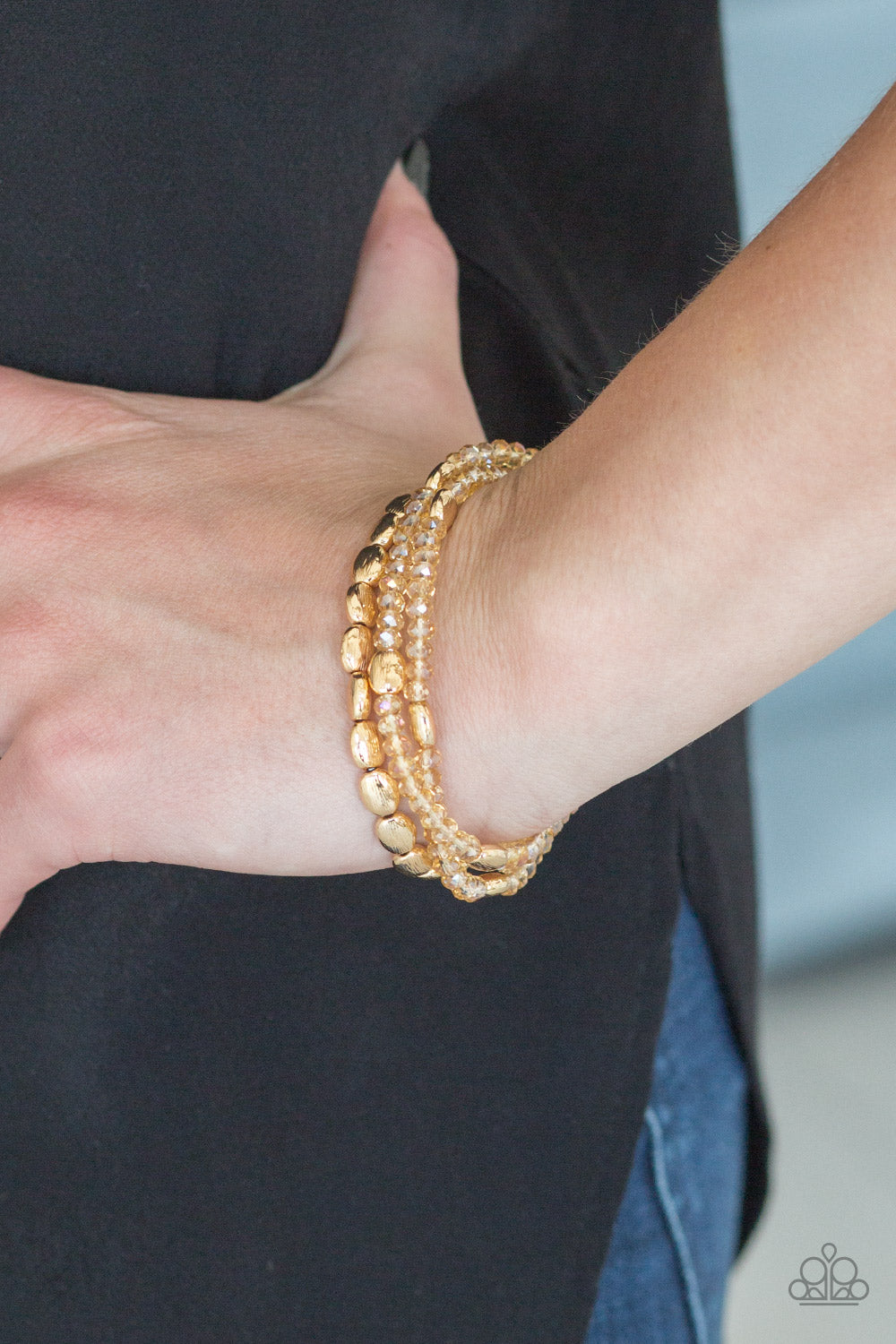 Paparazzi Bracelets - Hello Beautiful - Gold