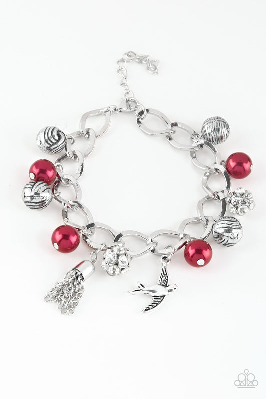 Paparazzi Bracelets - Lady Love Dove - Red