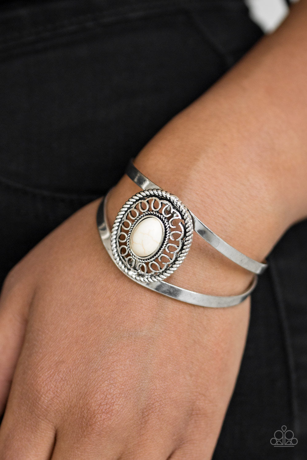 Paparazzi Bracelets - Deep In The Tumbleweeds - White Cuff