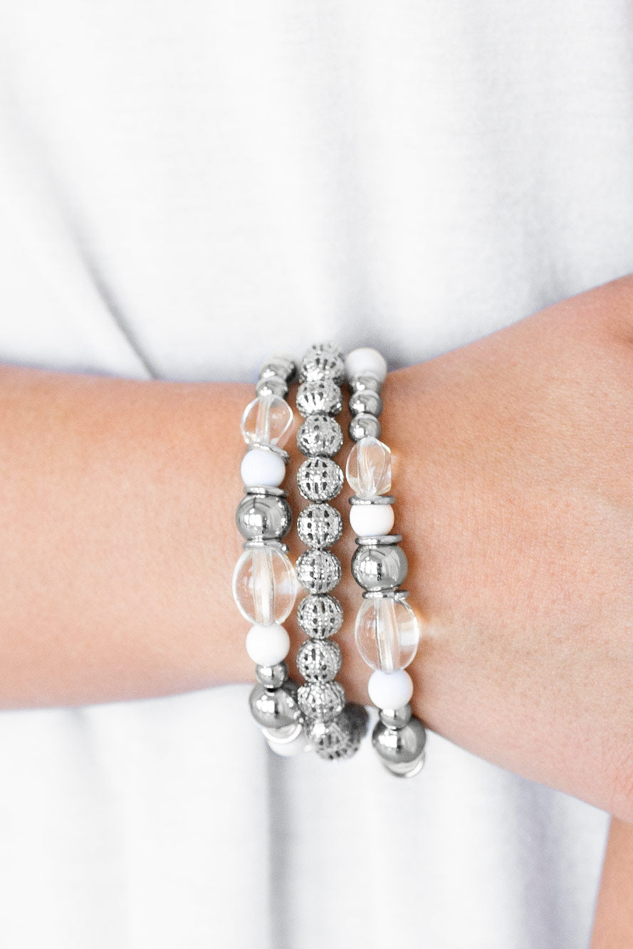 Paparazzi Bracelets - Malibu Marina - White