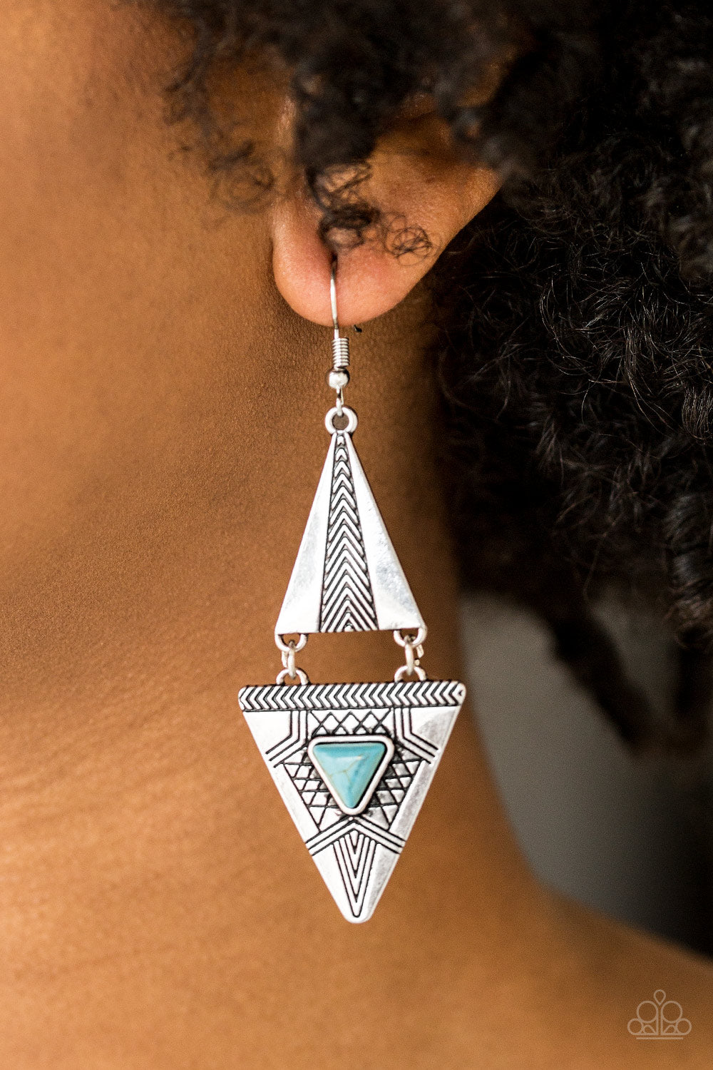Paparazzi Earrings - El Paso Edge - Blue