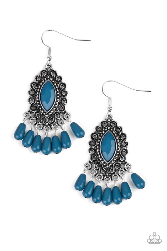 Paparazzi Earrings - Private Villa - Blue