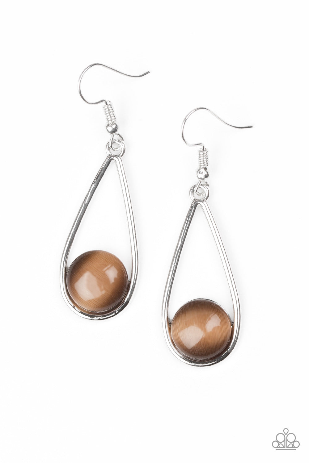 Paparazzi Earrings - Over The Moon - Brown