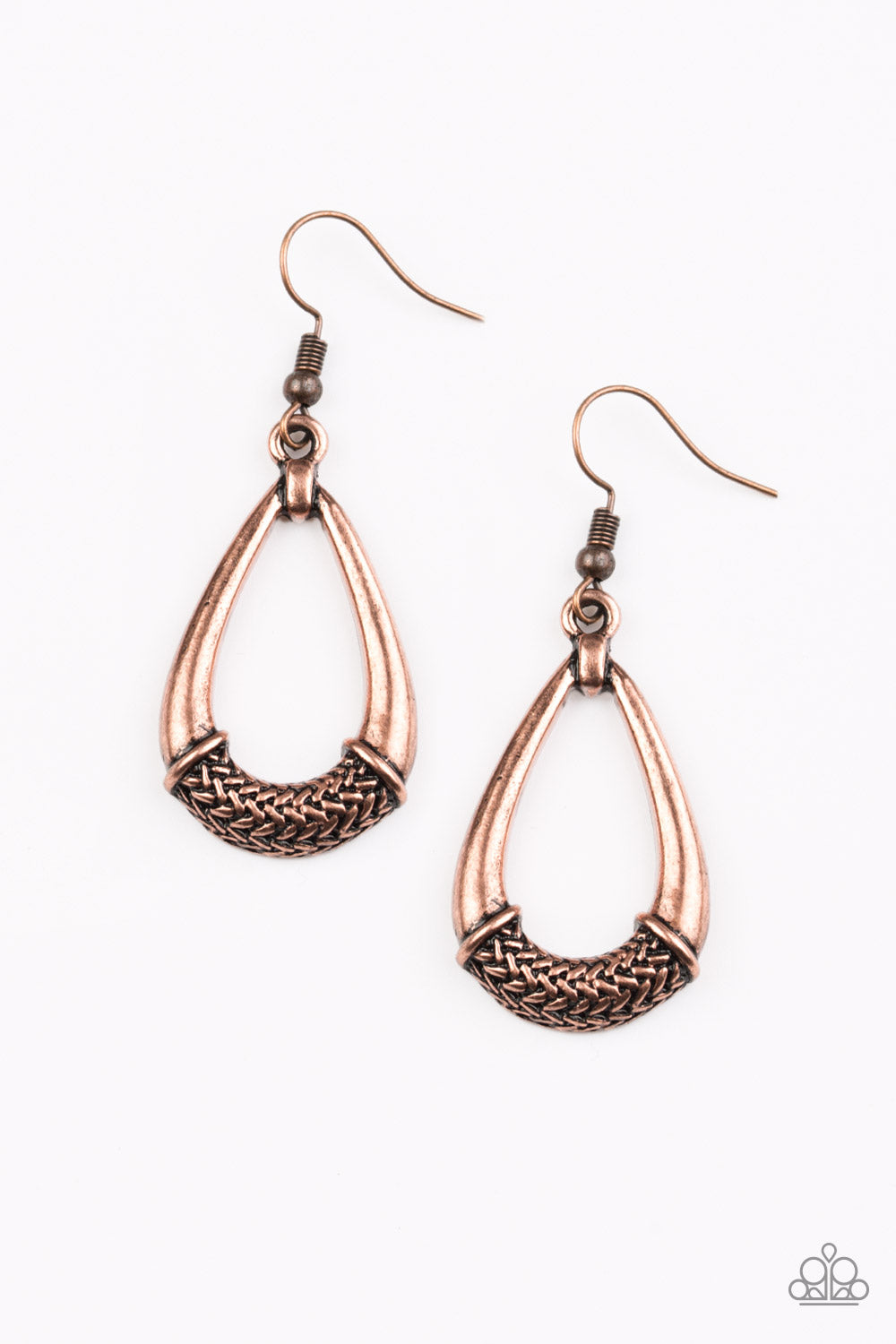 Paparazzi earring - Trending Texture - Copper