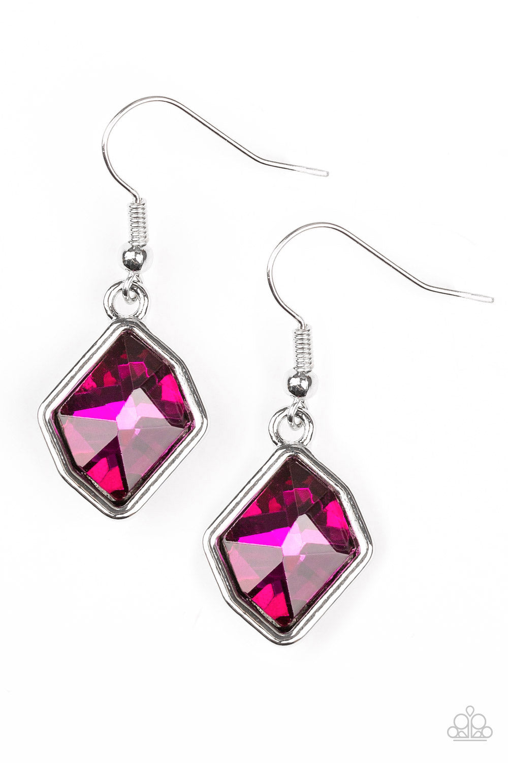 Paparazzi Earrings - Glow It Up - Pink