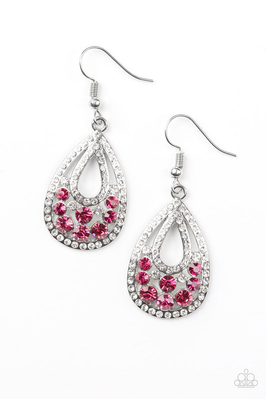 Paparazzi Earrings - Sparkling Stardom - Pink