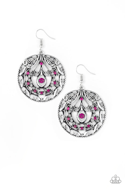 Paparazzi Earrings - Choose to Sparkle - Pink