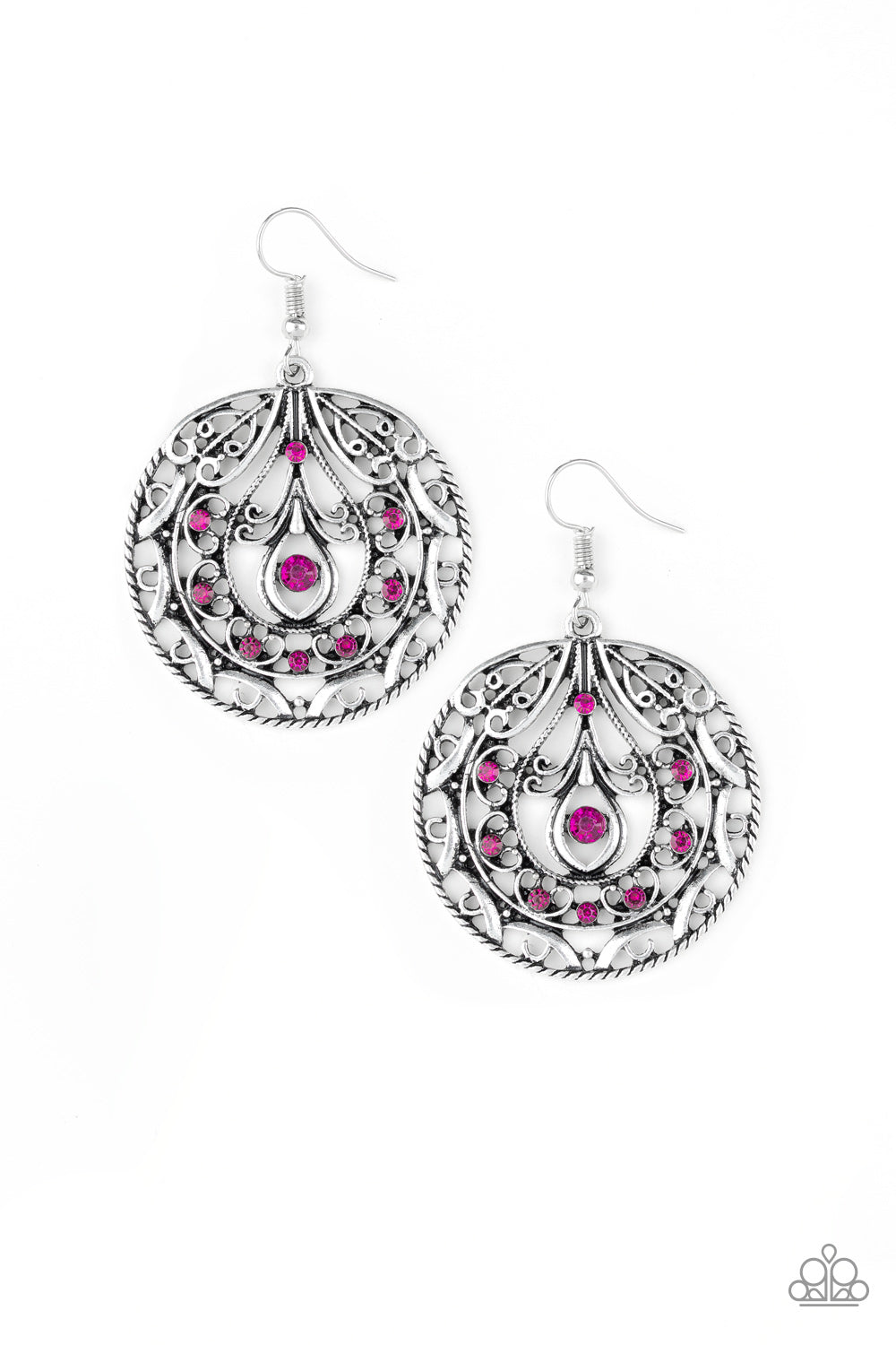 Paparazzi Earrings - Choose To Sparkle - Pink
