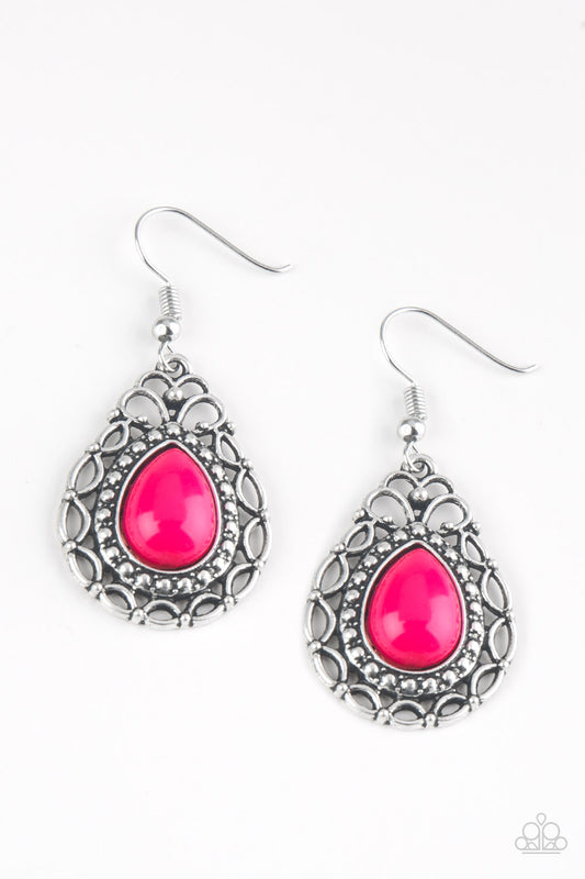 Paparazzi Earrings - Flirty Finesse - Pink