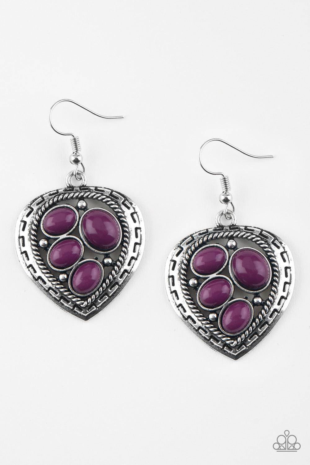 Paparazzi Earrings - Wild Heart Wonder - Purple
