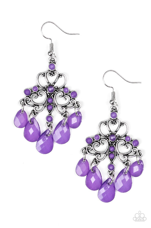 Paparazzi Earrings - Dip It Glow - Purple