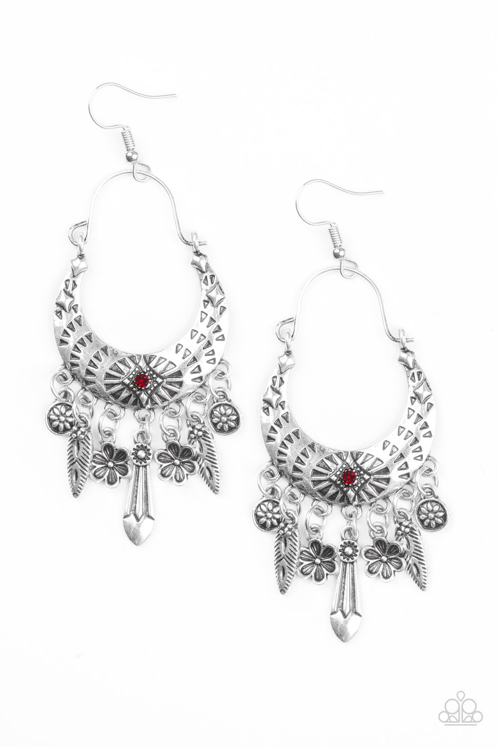 Paparazzi Earrings - Nature Escape - Red