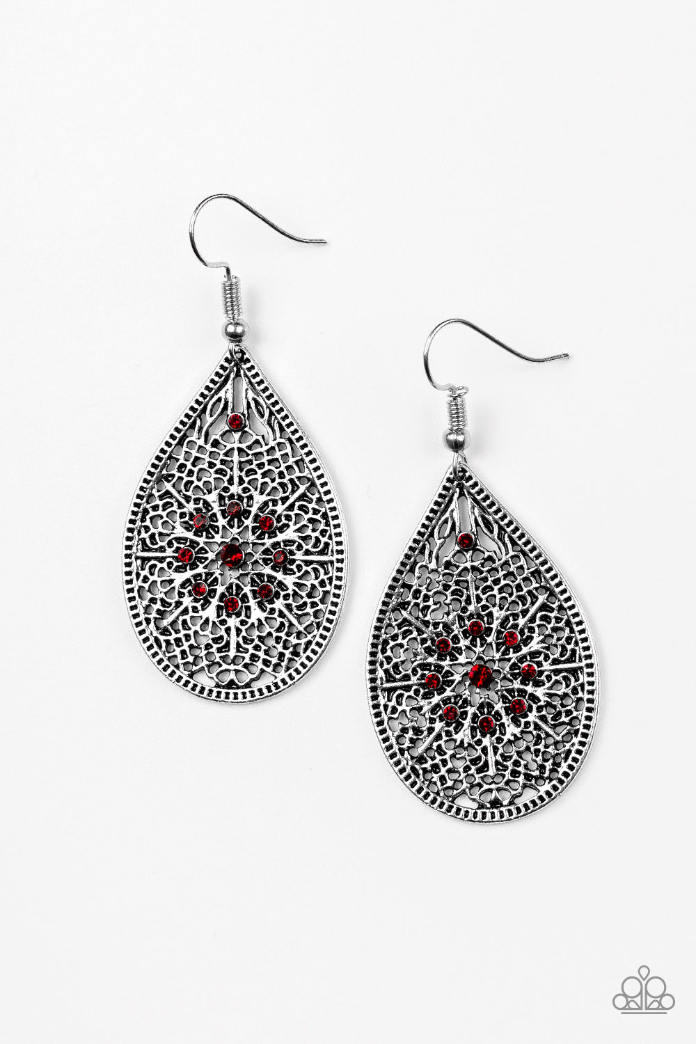 Paparazzi Earrings - Dinner Party Posh - Red