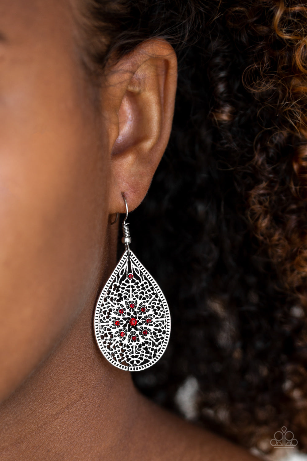 Paparazzi Earrings - Dinner Party Posh - Red