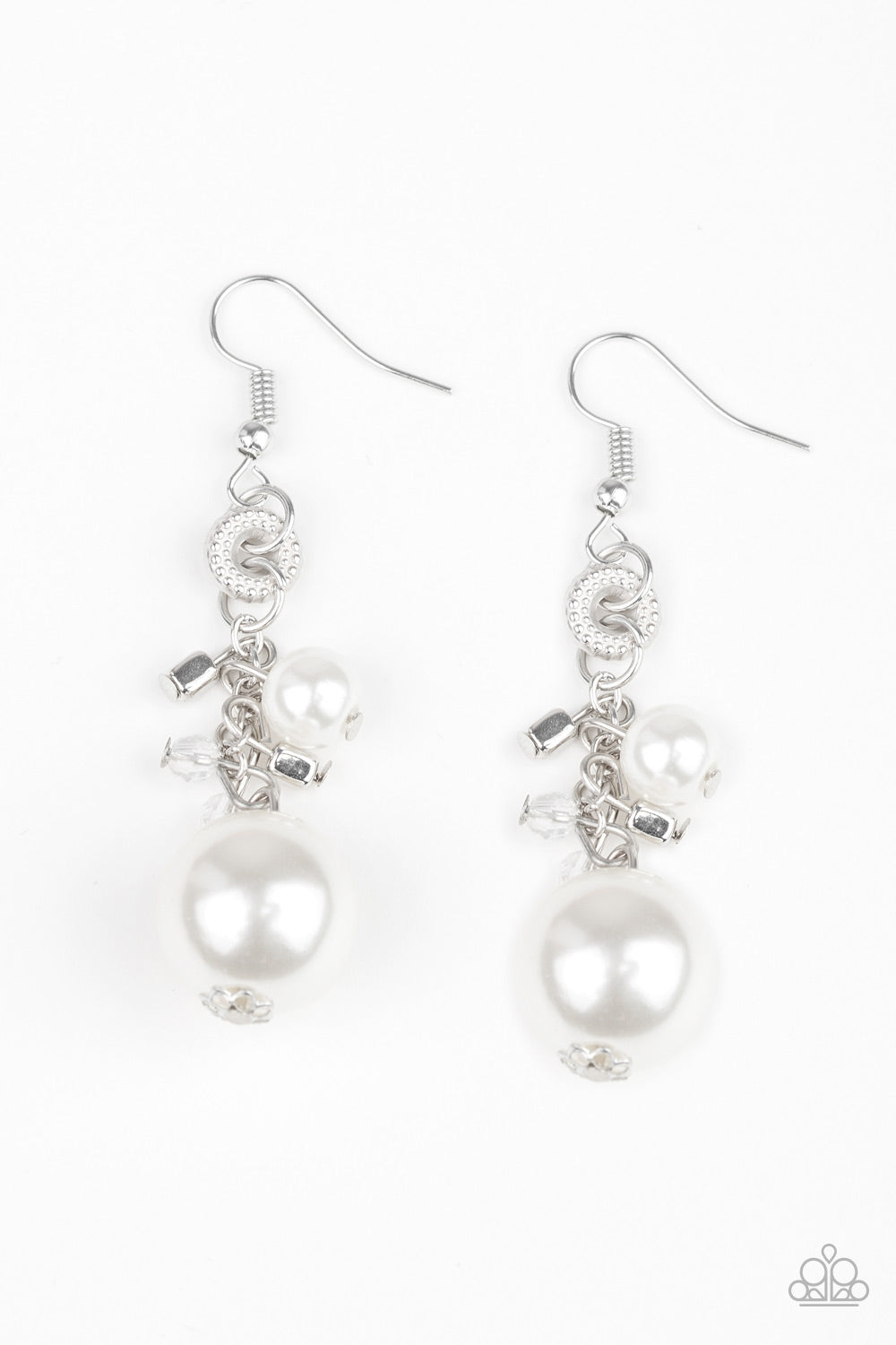 Paparazzi Earrings - Timelessly Traditional - White