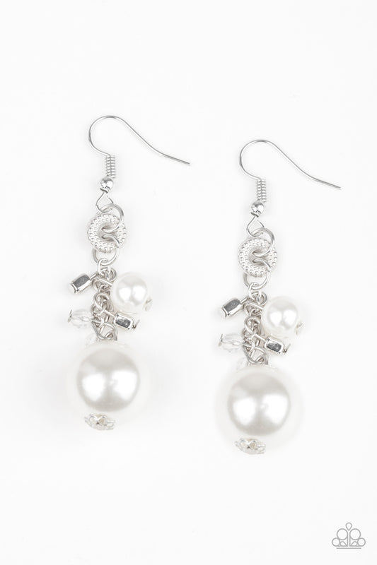 Paparazzi Earrings - Timelessly Traditional - White