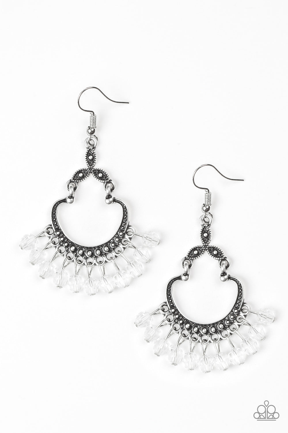 Paparazzi Earrings - Babe Alert - White