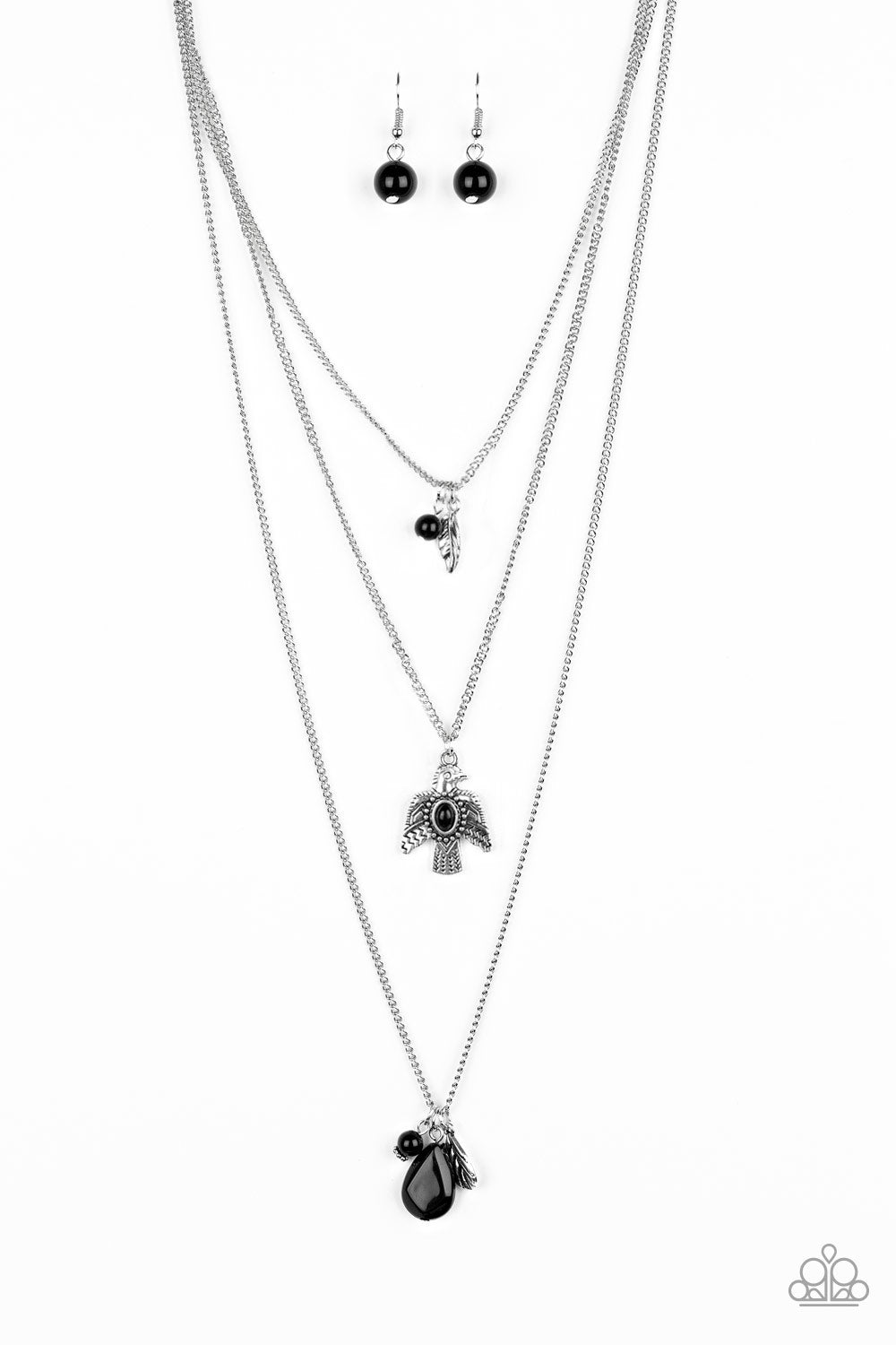 Paparazzi Necklaces - Soar With The Eagles - Black