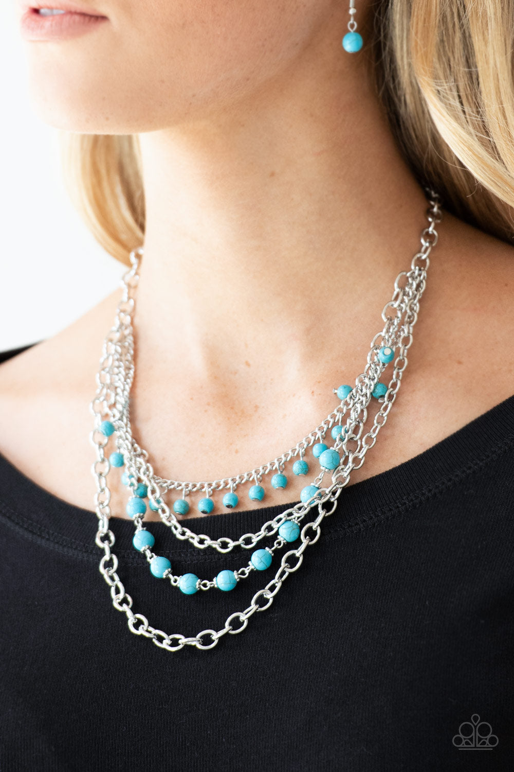Paparazzi Necklaces - Ground Forces - Blue