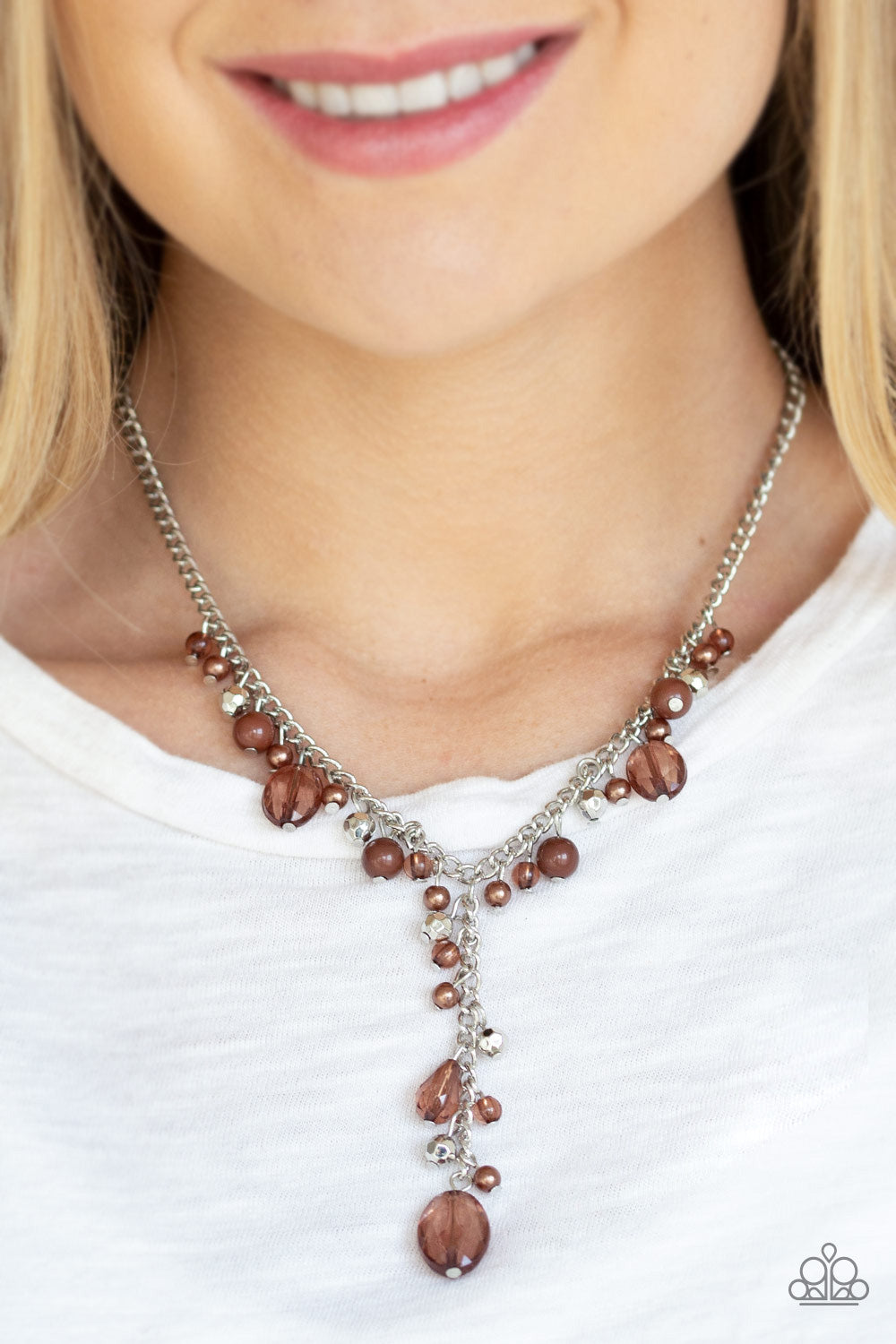 Paparazzi Necklaces - Crystal Couture - Brown
