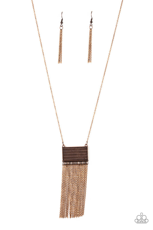 Paparazzi Necklaces - Totally Tassel - Copper