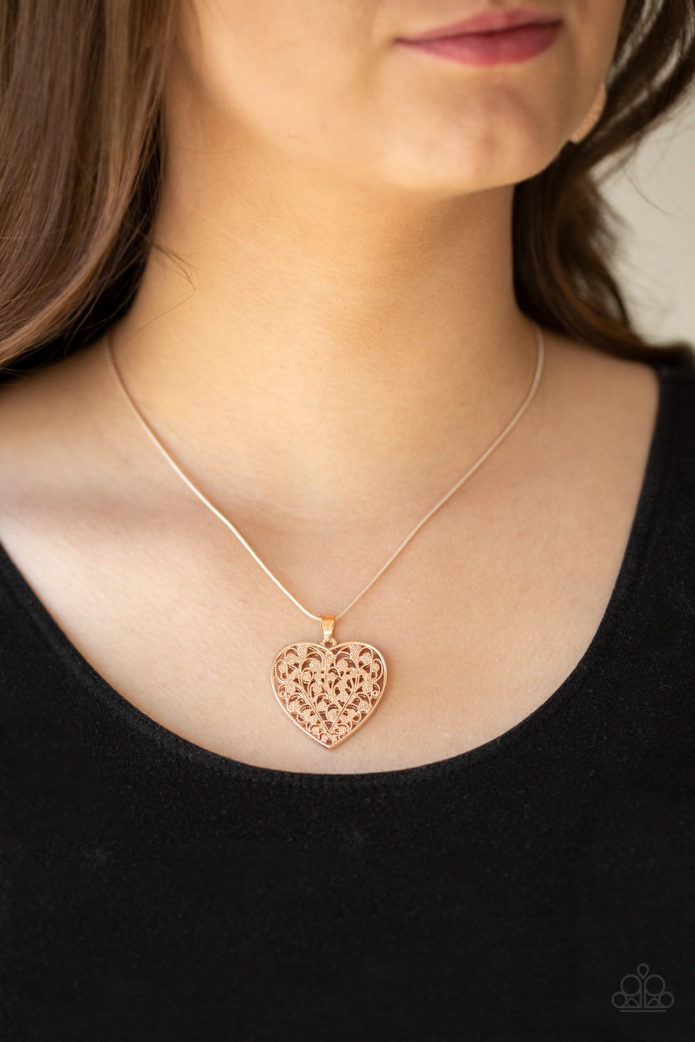 Paparazzi necklace - Look Into Your Heart - Rose Gold