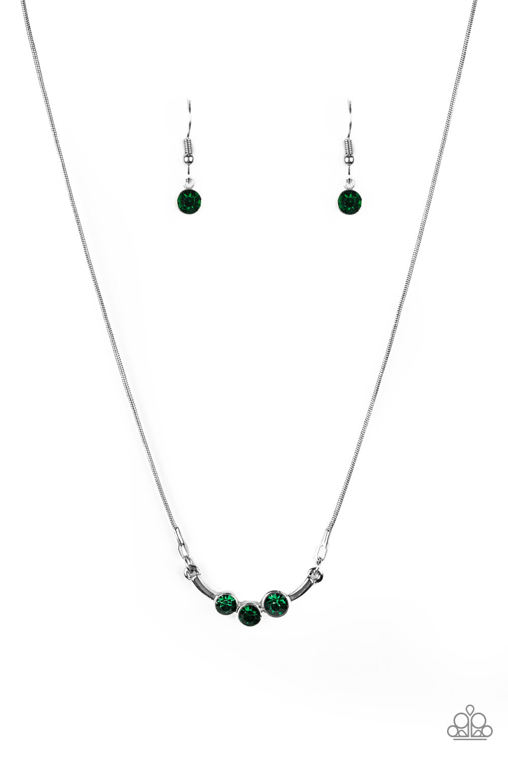 Paparazzi necklace - Sparkling Stargazer - Green