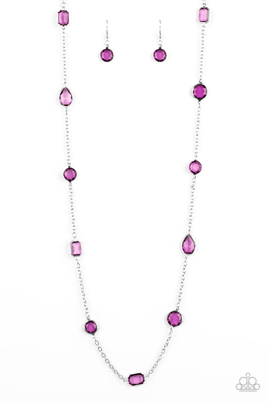 Paparazzi Necklaces - Glassy Glamorous - Purple