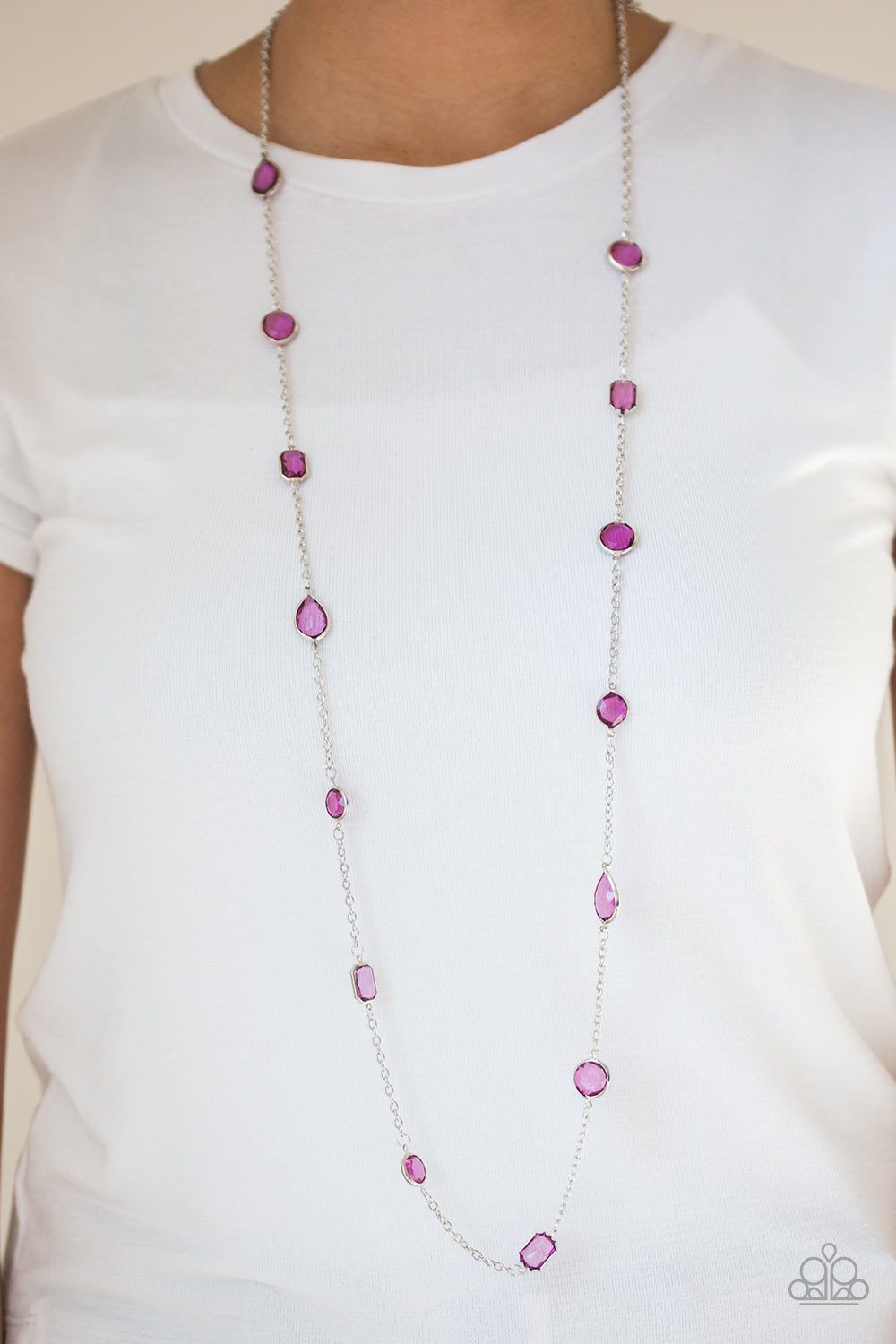 Paparazzi Necklaces - Glassy Glamorous - Purple