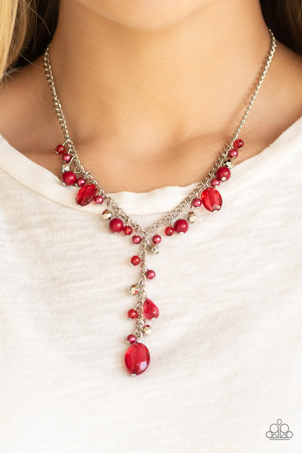 Paparazzi Necklaces - Crystal Couture - Red