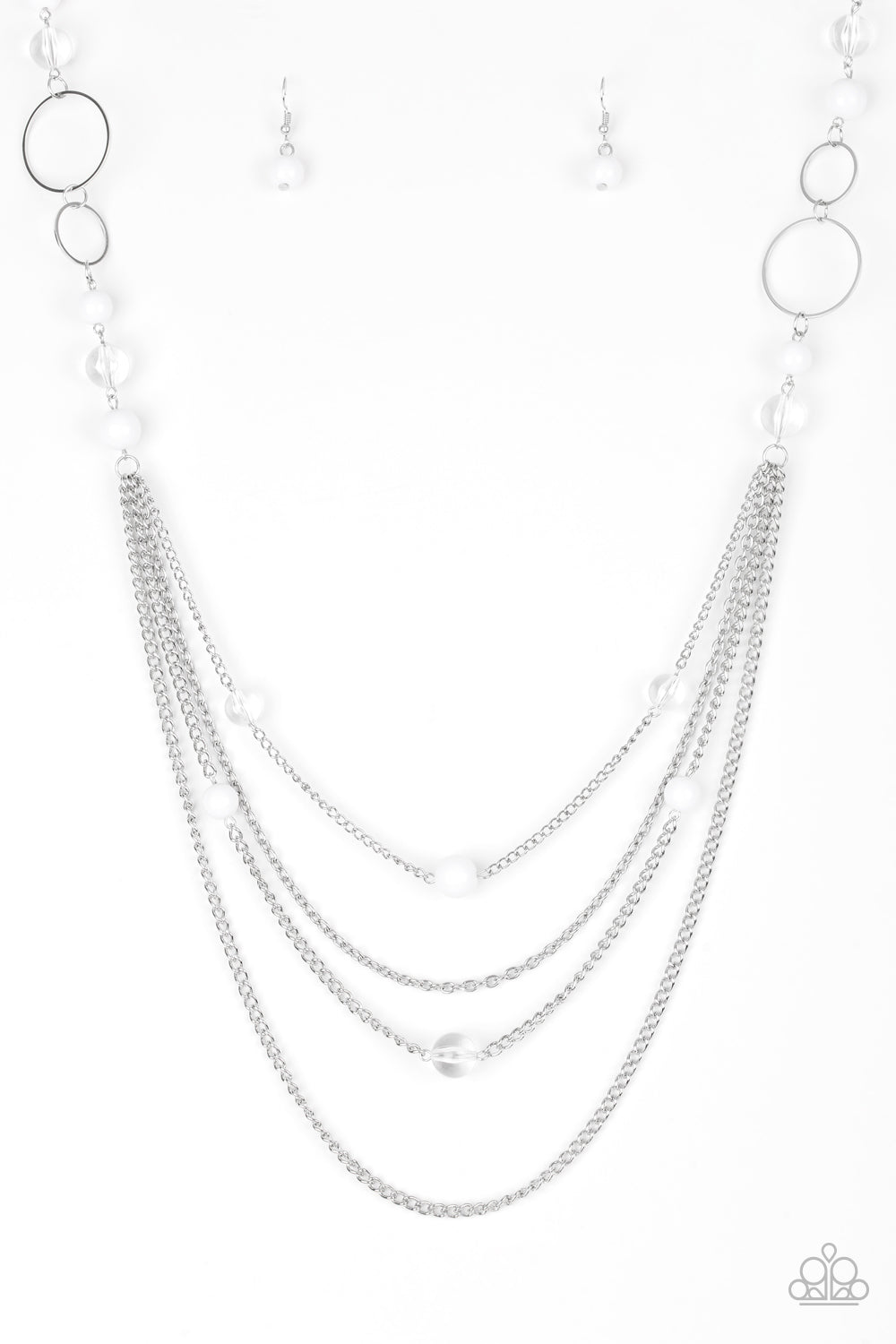 Paparazzi Necklaces - Bubbly Bright - White