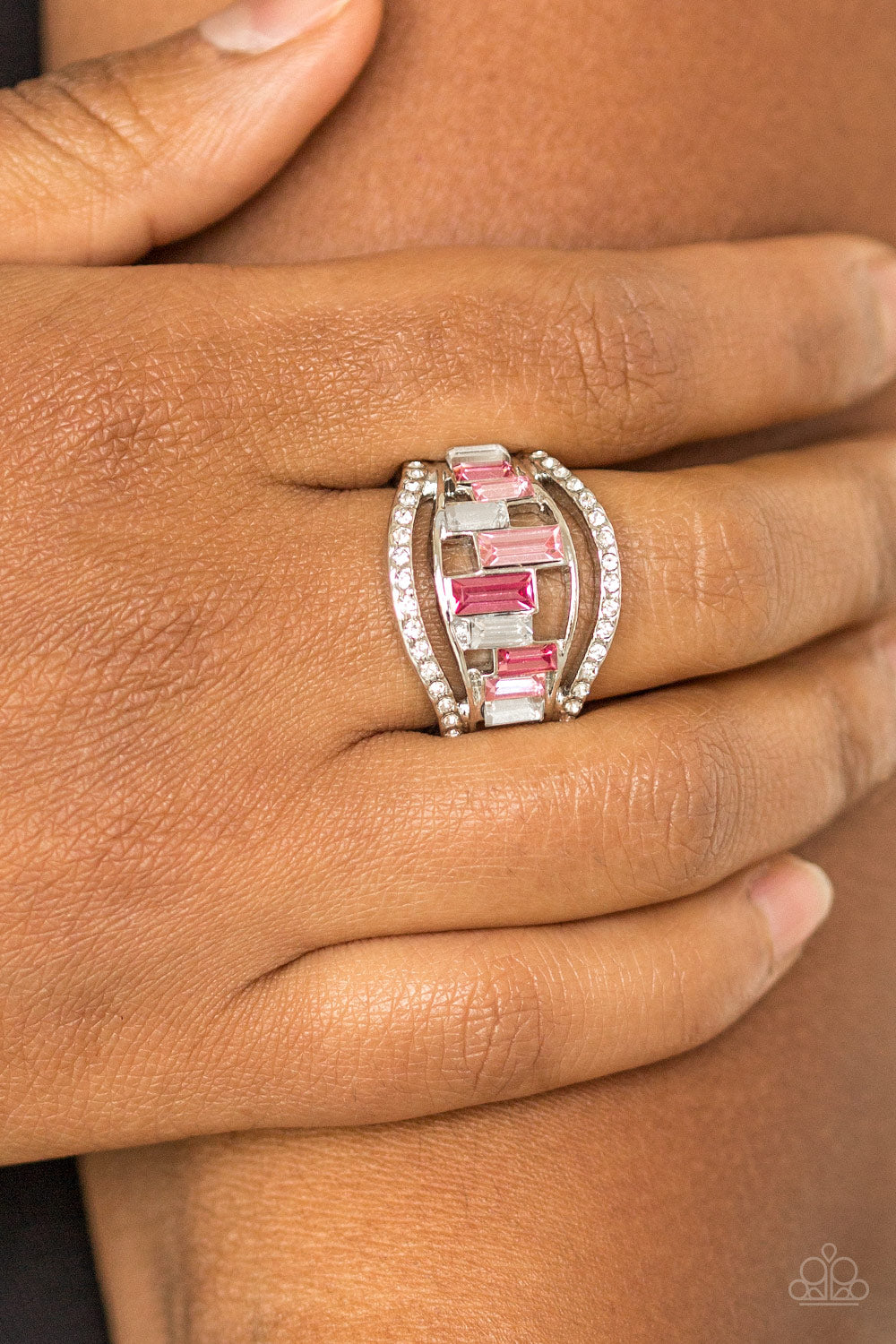 Paparazzi Rings - Treasure Chest Charm - Pink