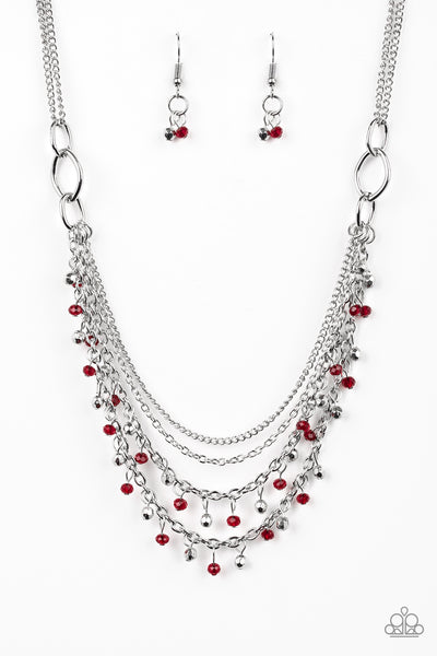 Paparazzi necklace - Financially Fabulous - Red