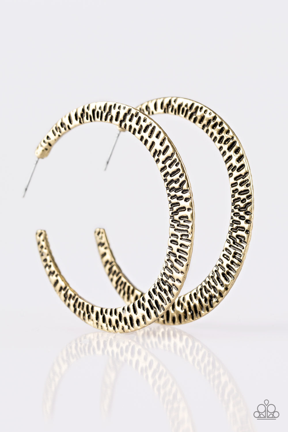 Paparazzi Earrings - Beast Friends Forever - Brass Hoops