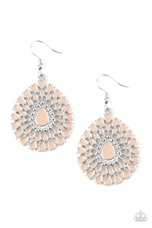 Paparazzi Earrings - City Chateau - Brown