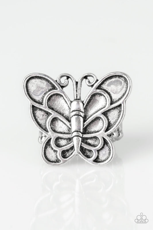 Paparazzi Rings - Sky High Butterfly - Silver