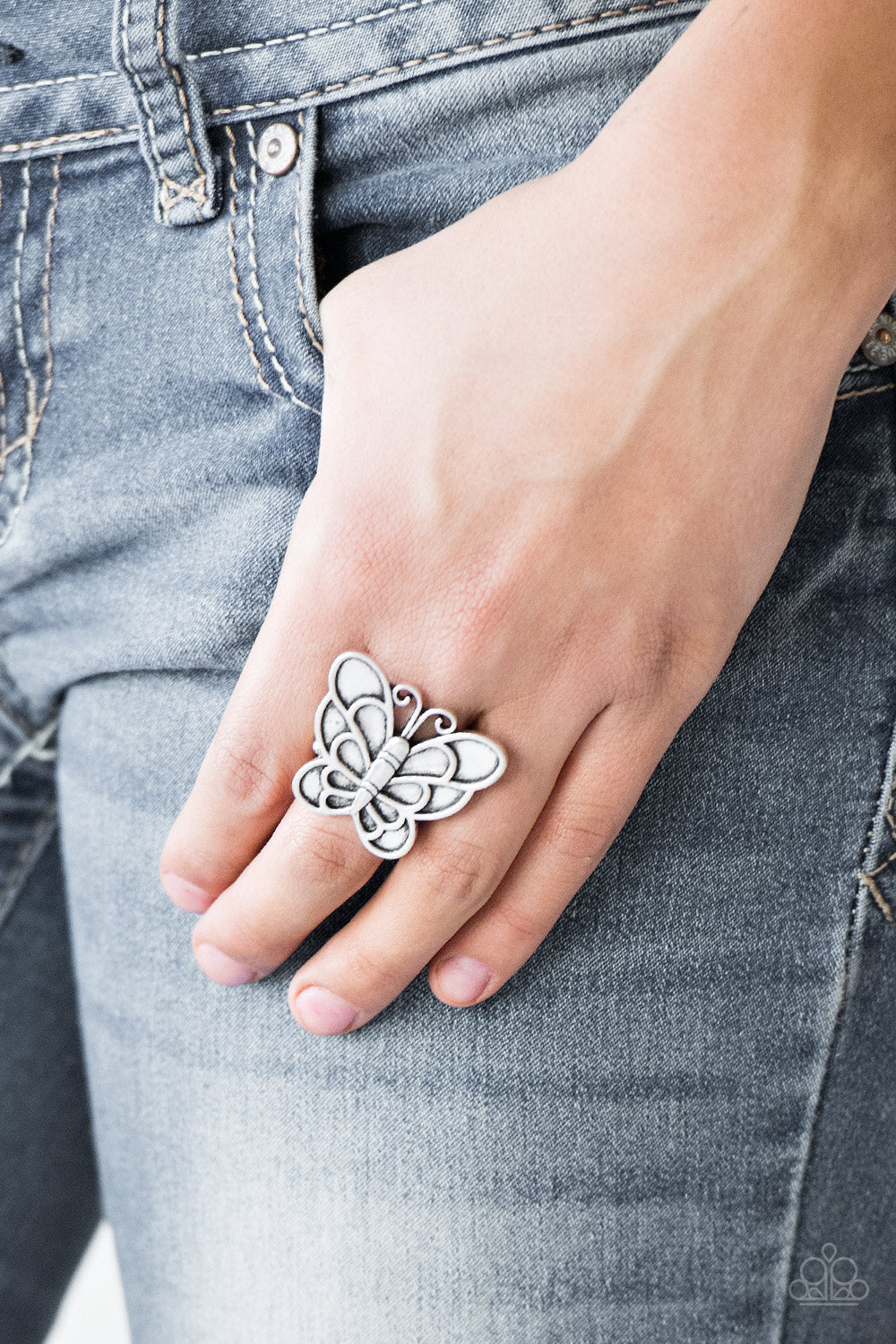 Paparazzi Rings - Sky High Butterfly - Silver