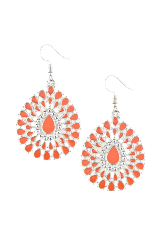 Paparazzi Earrings - City Chateau - Orange