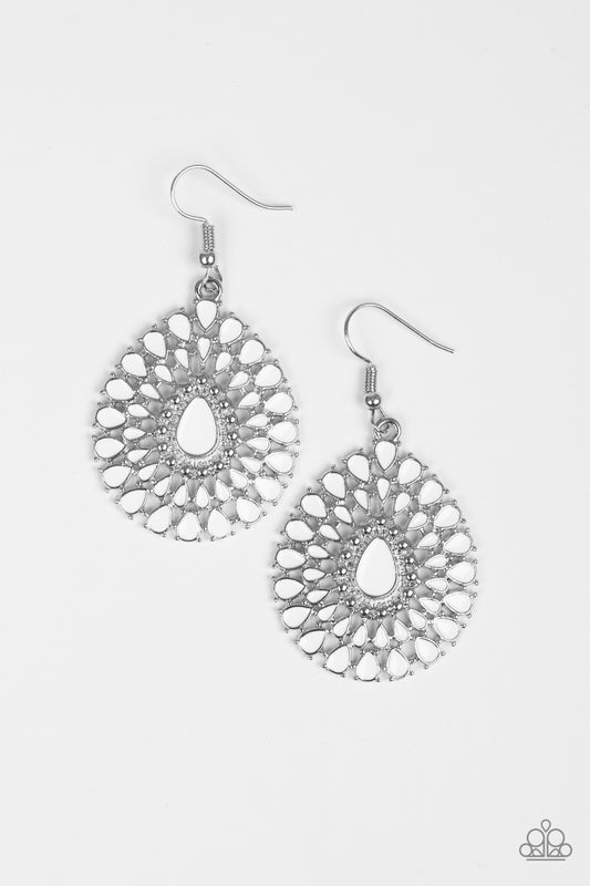 Paparazzi Earrings - City Chateau - White