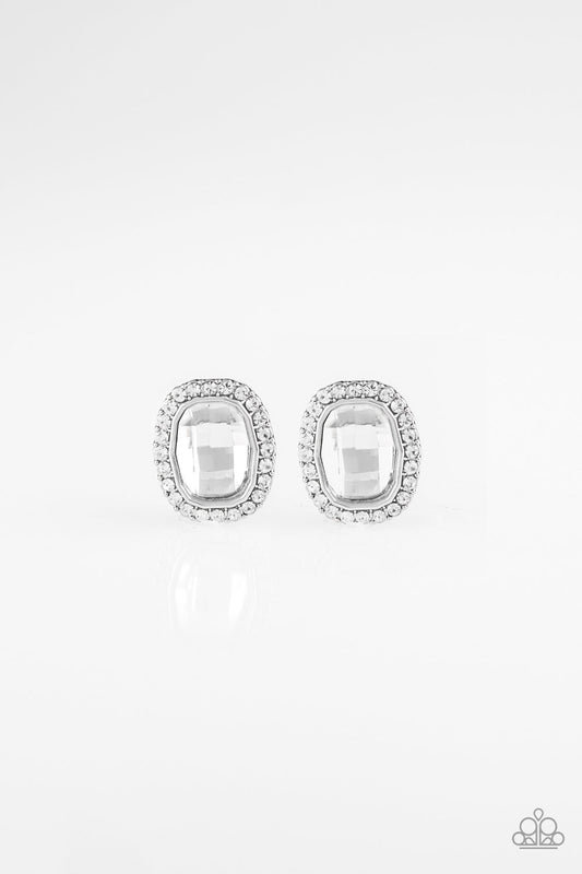 Paparazzi Earrings - The Modern Monroe - White