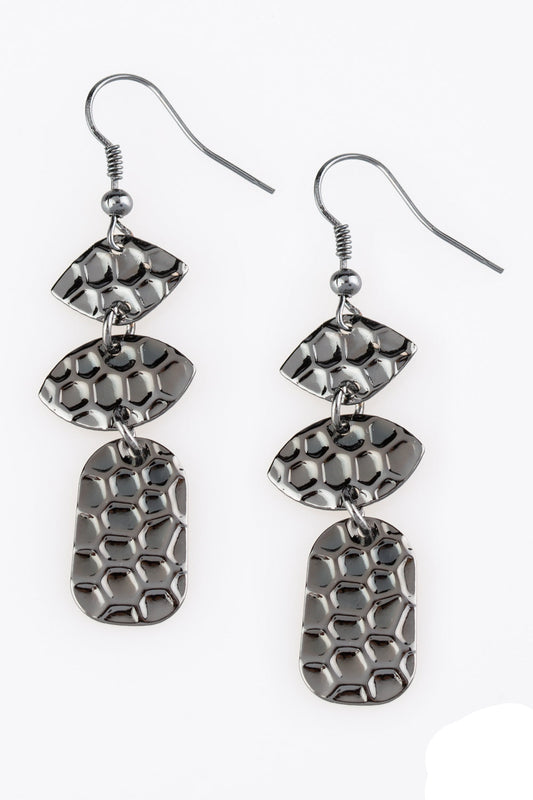 Paparazzi Earrings - Nine to HIVE - Black